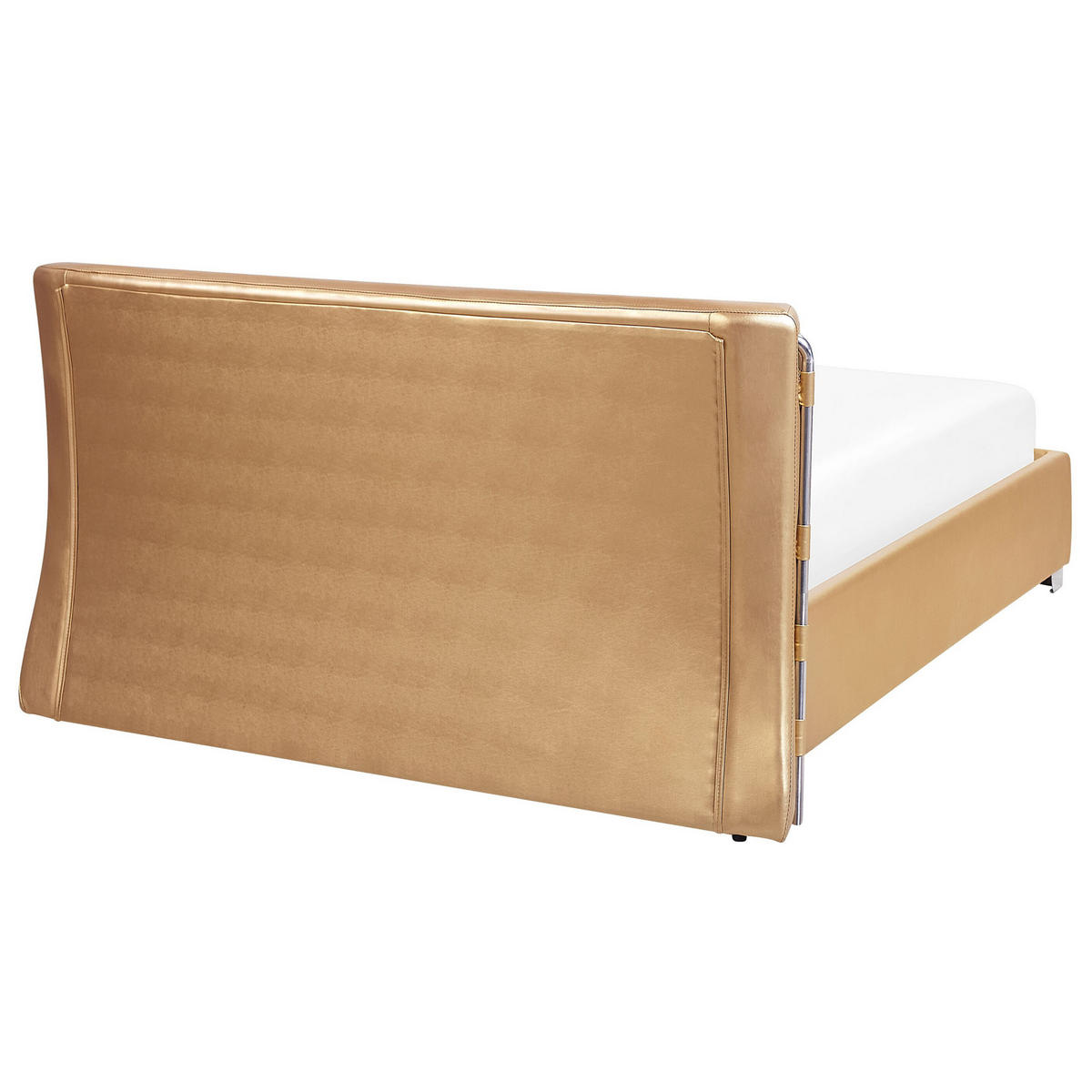 LEDERBETT 180/200cm Gold Paris - Goldfarben, Leder (180/200cm) - Beliani