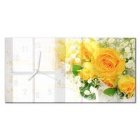 WANDUHR 60x30 cm - Steine - Gelb, Glas (60/30/0.4cm) - TULUP