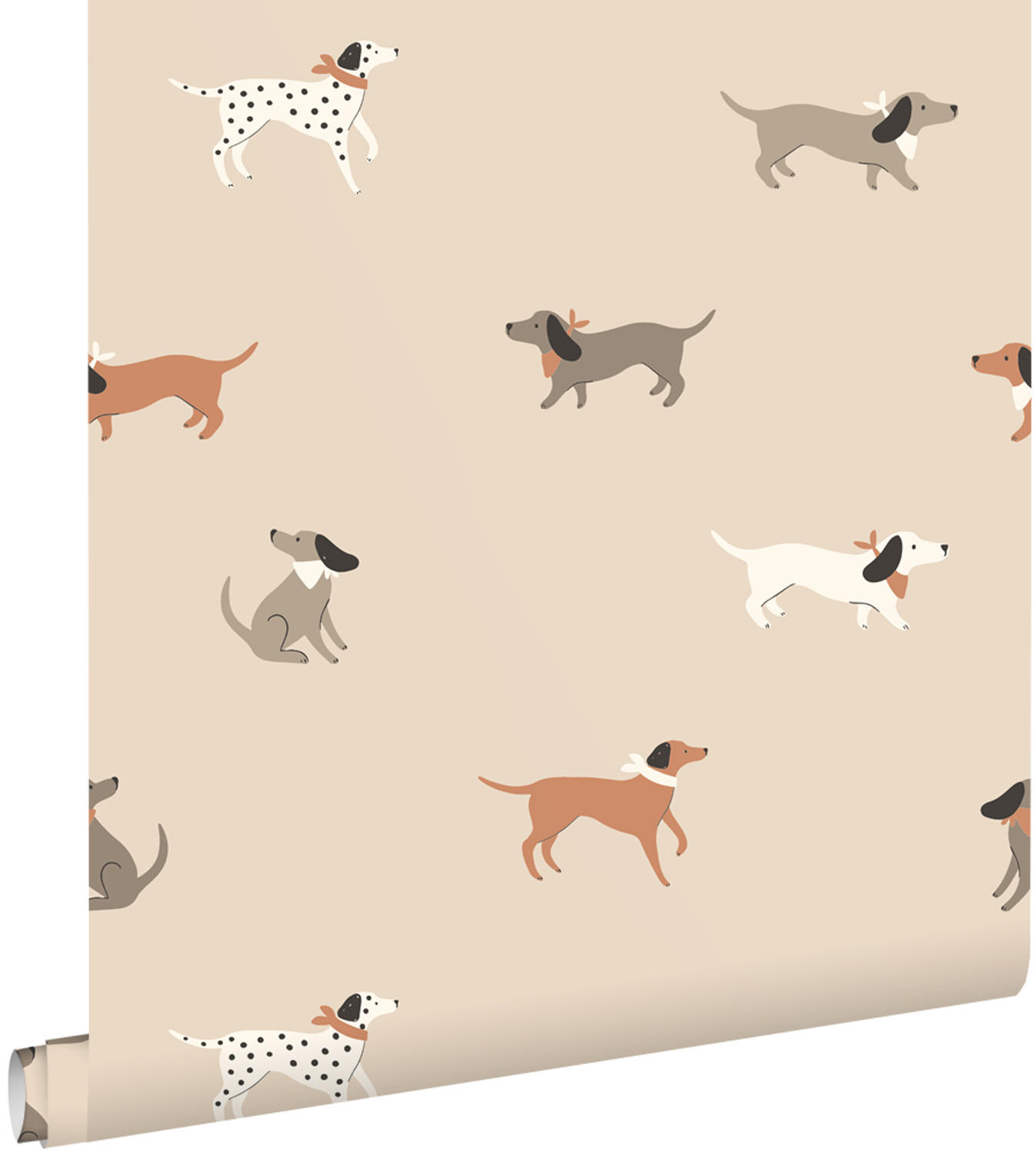 TAPETE Hunde 50 x 900 cm - Terracotta, Papier (50/0.1cm) - ESTAhome