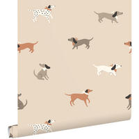 TAPETE Hunde 50 x 900 cm - Terracotta, Papier (50/0.1cm) - ESTAhome