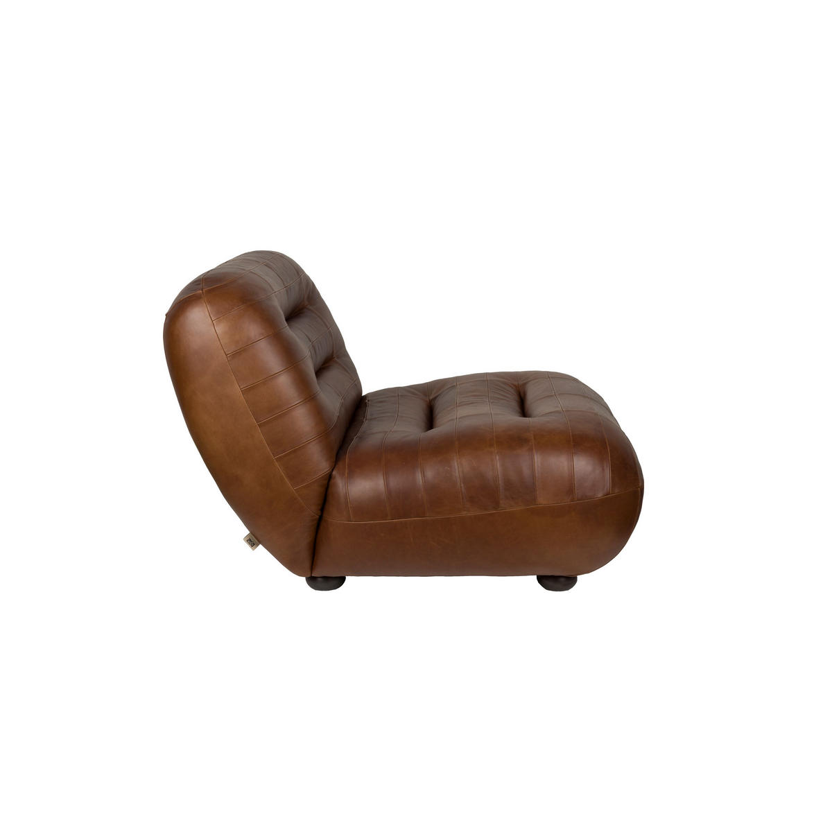SESSEL Wyatt Leder Schokolade braun - Dunkelblau, Leder (87/70.5/101cm) - Dutchbone