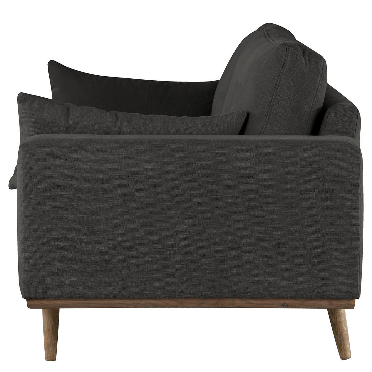 2-SITZER SOFA - Eichefarben/Anthrazit, Naturmaterialien/Eichenholz (197/81/88cm) - home24