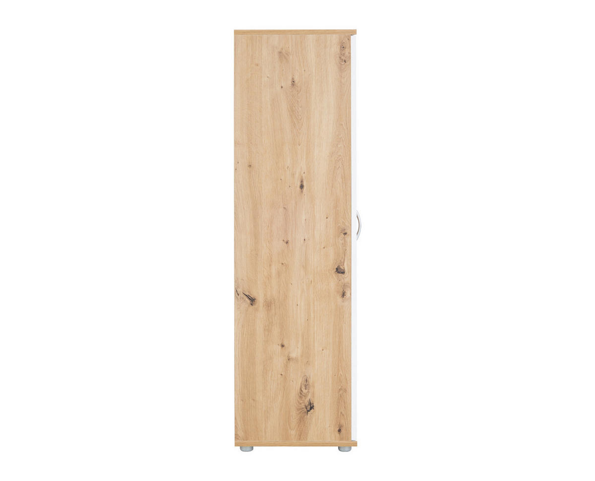 MEHRZWECKSCHRANK 70/121/35 cm Weiß Artisan Oak - Silberfarben/Eiche Artisan, Holzwerkstoff/Kunststoff (70/121/35cm) - arthur berndt