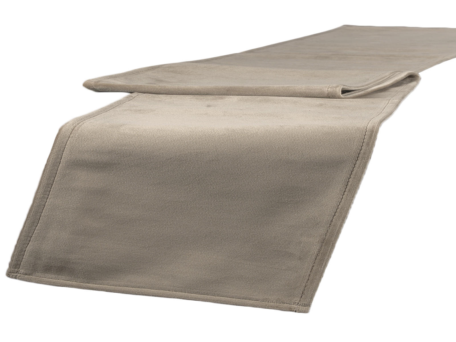XL-TISCHLÄUFER Samt&Sonders taupe 220/40 cm - Taupe, Textil (40/220cm) - beties Heimtextil