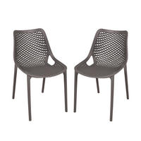 GARTENSTUHL 2er Set Erik Anthrazit Gartenstühle - Anthrazit, Kunststoff (50/83/60cm) - DELUKE