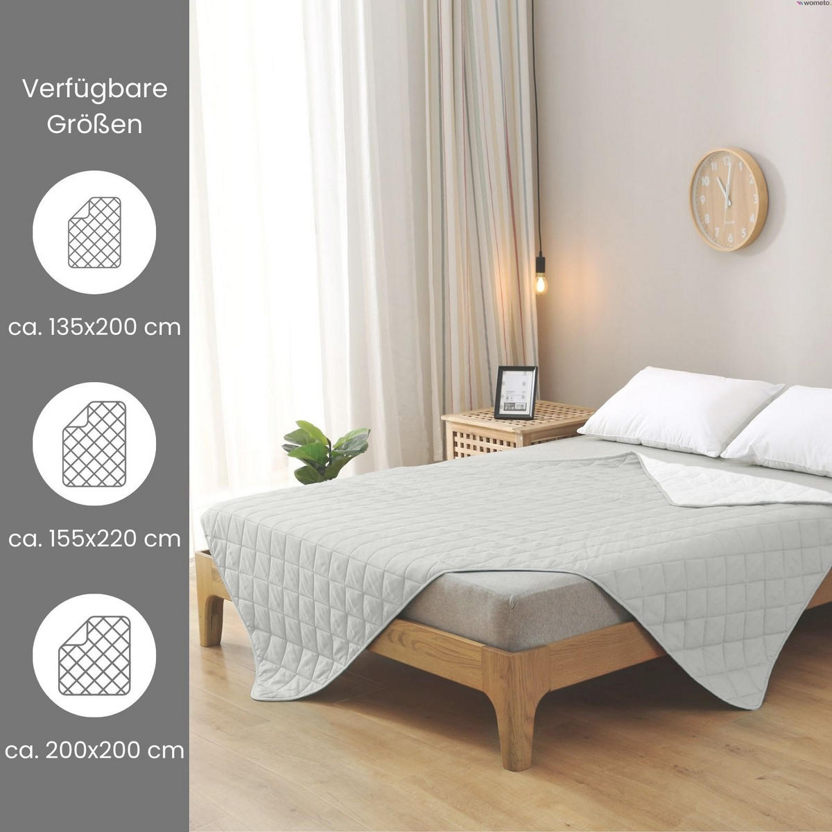 KINDER-SOMMERBETT Steppbett wollweiß - Weiß, Textil (135/200cm) - wometo