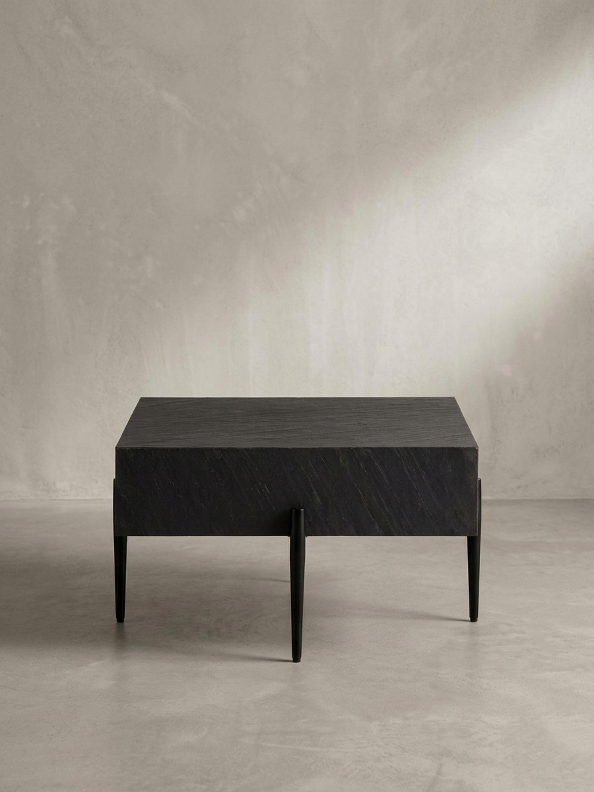 COUCHTISCH Quadratisch Anthrazit Steinoptik Metall 64x64x35 cm Modern Massiv - Schwarz/Grau, Holz/Metall (64/64/35cm) - KADIMA DESIGN