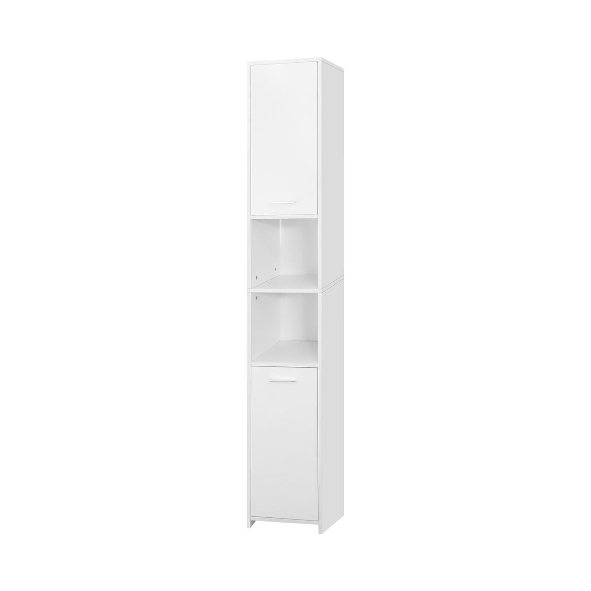 BADEZIMMER Hochschrank weiß - Weiß, Holzwerkstoff (30/190/30cm) - ML-DESIGN