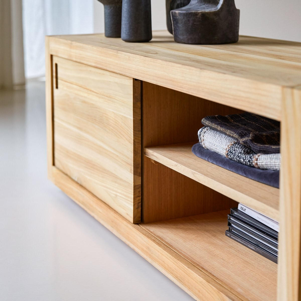 TV-SCHRANK Adam Natur aus Teak - Naturfarben, Holz (120/45/45cm) - Tikamoon