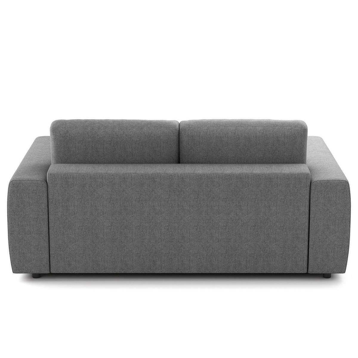2-SITZER SOFA - Silberfarben/Schwarz, Kunststoff/Textil (182/80/117cm) - home24