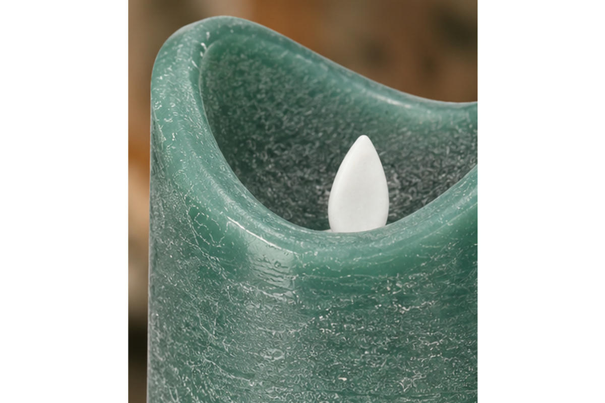 LED-KERZE Ø7,5x10 cm, Dunkelgrün - Dunkelgrün, Naturmaterialien (7.5/7.5/10cm) - dasmöbelwerk