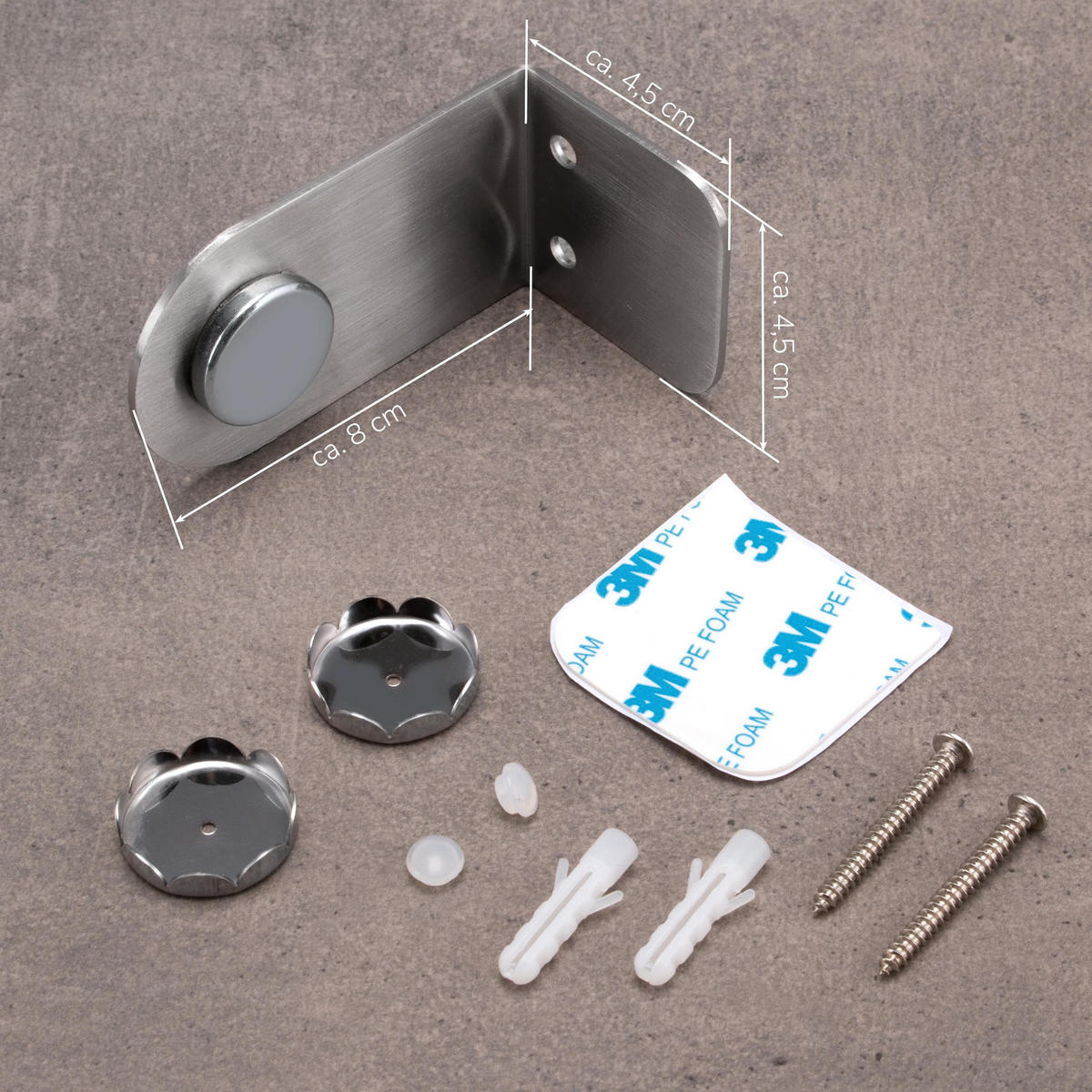 MAGNET-SEIFENHALTER, silber, Edelstahl - Edelstahlfarben, Metall (4.5/4.5/8cm) - bremermann