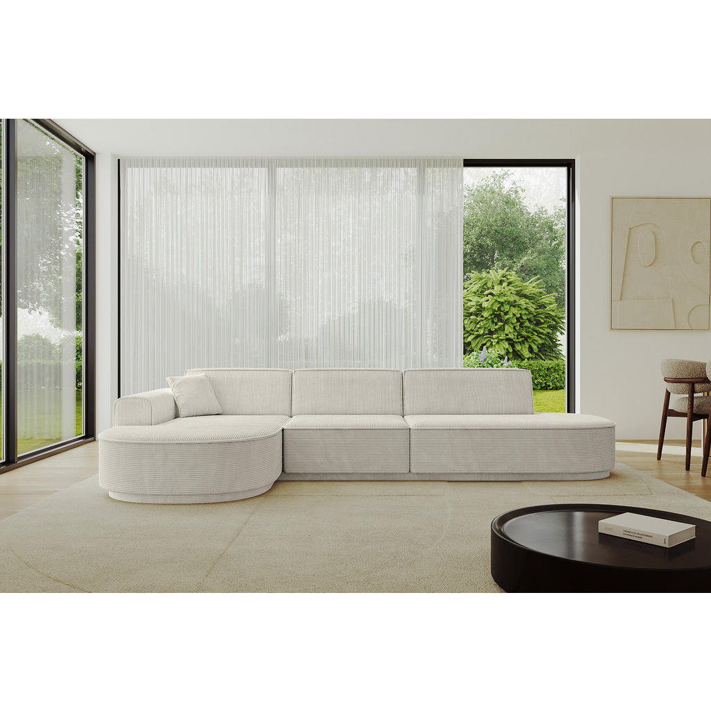 Thumbnail - Altdecor Ecksofa, Hellgrau, Textil, 4-Sitzer, Ottomane links, L-Form, 321x165 cm, Wohnzimmer, Sofas & Couches, Wohnlands...