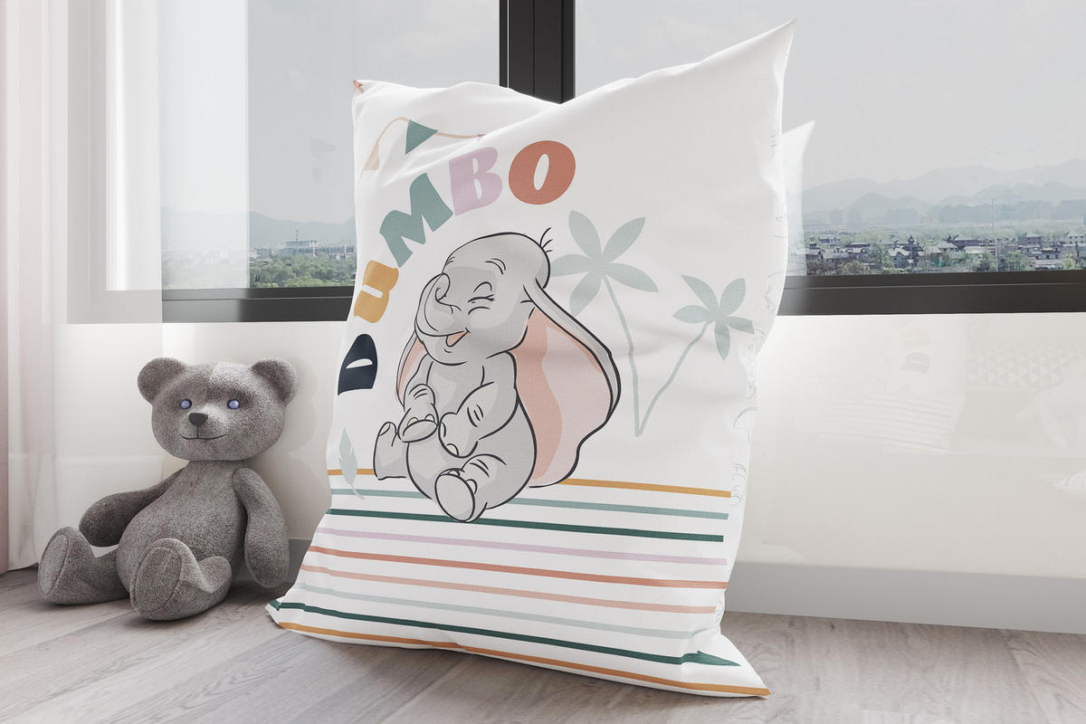 KINDER-SITZSACK - Dumbo - Multicolor/Weiß, Textil (100/25/135cm) - Green Bean