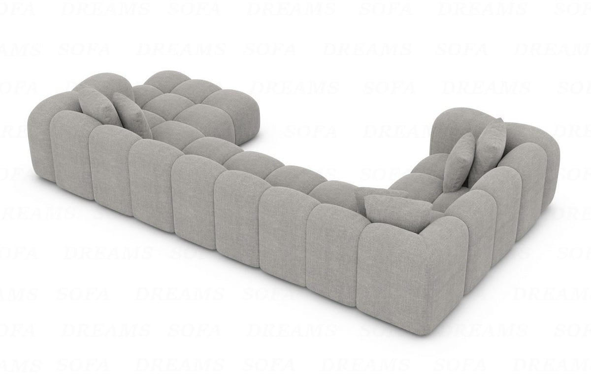 WOHNLANDSCHAFT Cloud Hellgrau Strukturstoff - Hellgrau, Kunststoff (314/72/184cm)