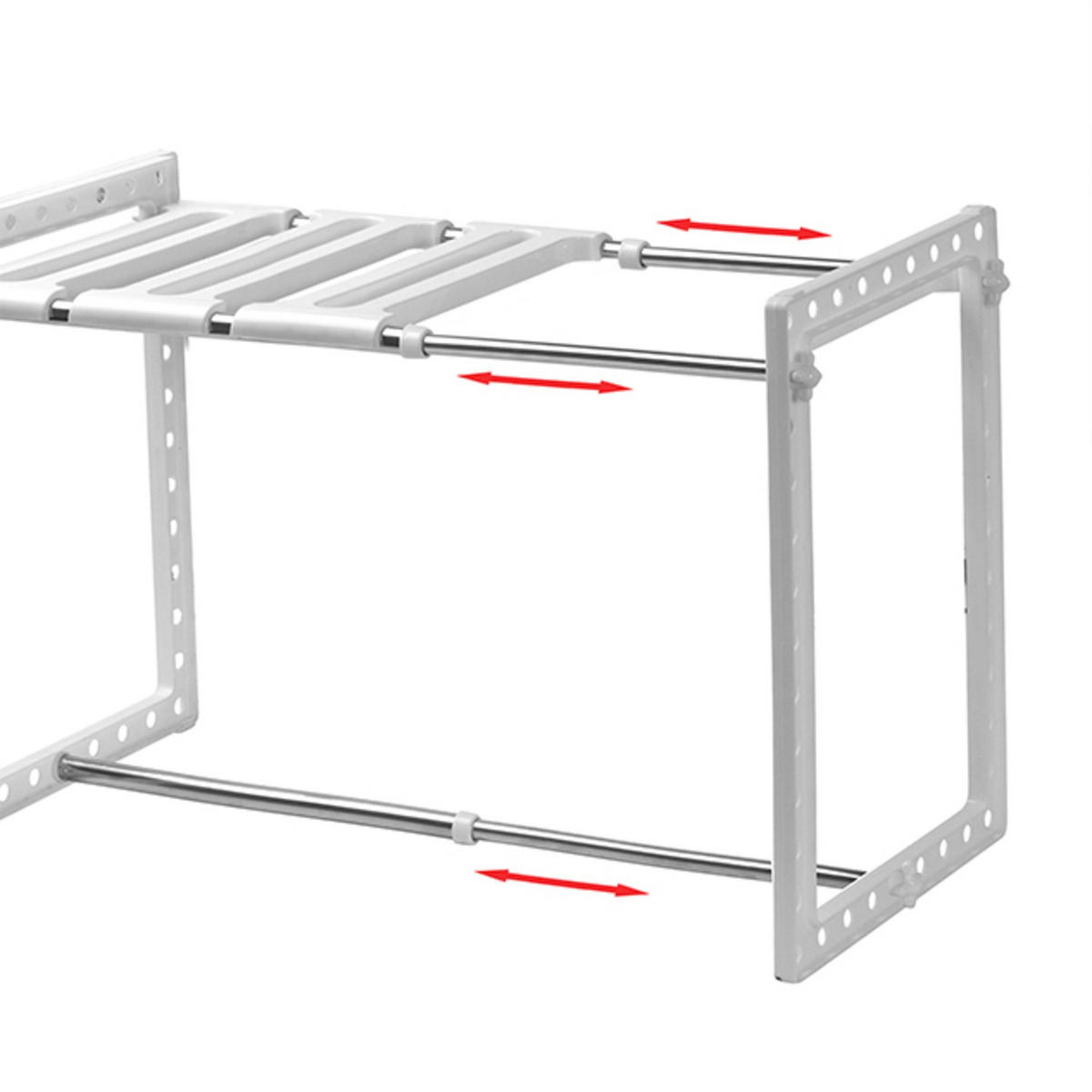 VÝSUVNÁ jednopatrová police pod dřez, šířka 38/65 cm - bílá, plast (26.5/38/27cm) - Calicosy