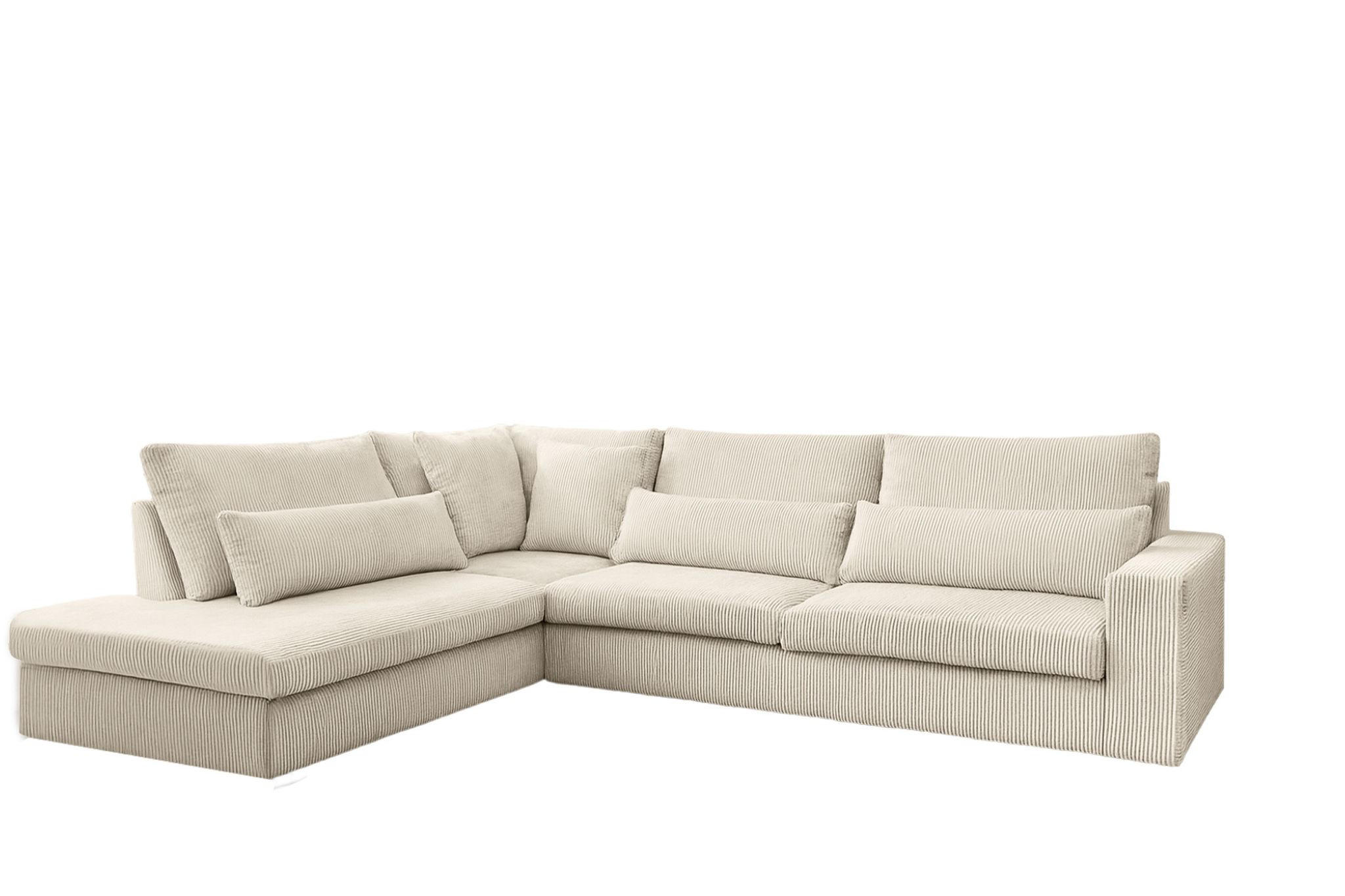 ECKSOFA L-Form SVEN Stoff Poso Ecru Links - Ecru, Textil (315/245cm) - Kaiser Möbel