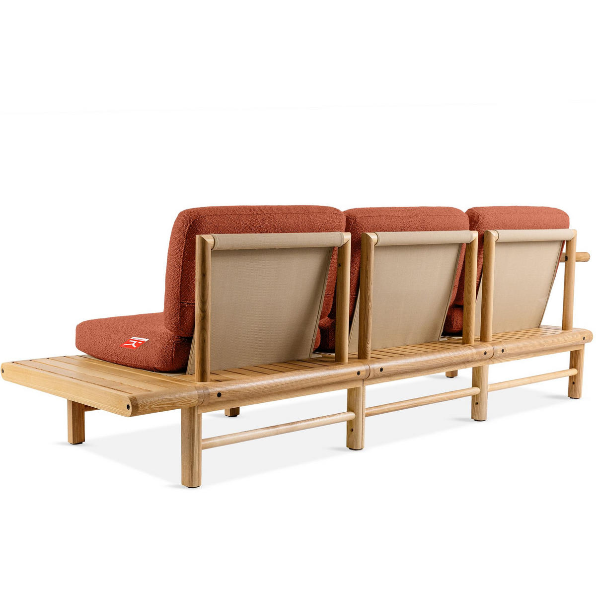 GARTENSOFA ATREDA 3-Sitzer, mit Ablage - Orange, Holz/Textil (245/74/80cm) - KONSIMO®