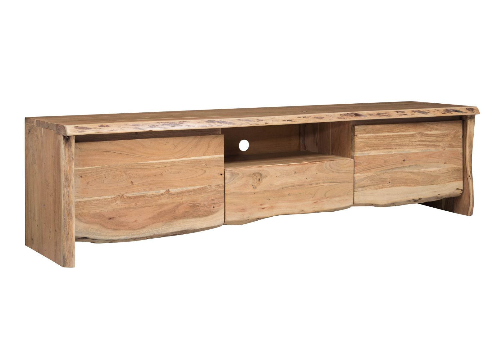 TV-BOARD Akazie 191x45x50 natur lackiert PURE ACACIA #702 - Naturfarben, Holz (191/50/45cm) - Massivmoebel24