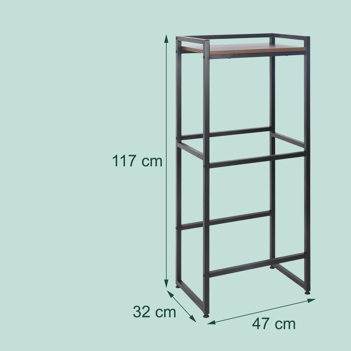 REGÁL na bedny - různobarevná, kov/kompozitní dřevo (47/117/32cm) - Relaxdays