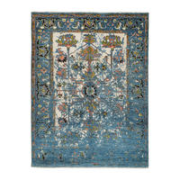 TEPPICH Rizbaf Blau 205/155 cm Schurwolle - Blau, Textil (155/205cm) - Looma
