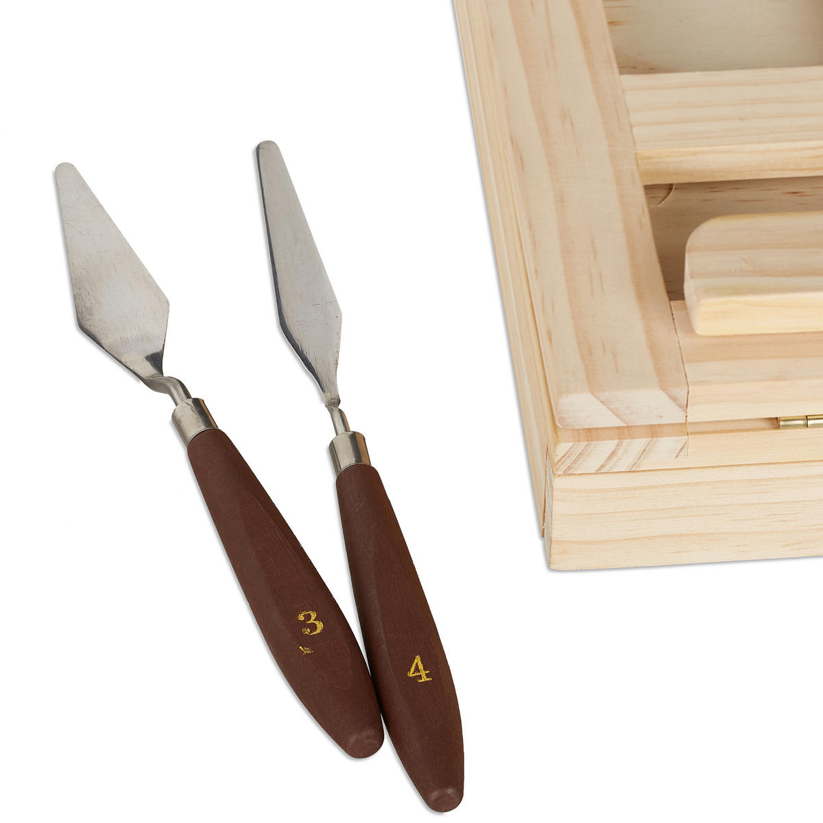 SEVALET Natur set 19-piese - maro deschis, material plastic/lemn - Relaxdays