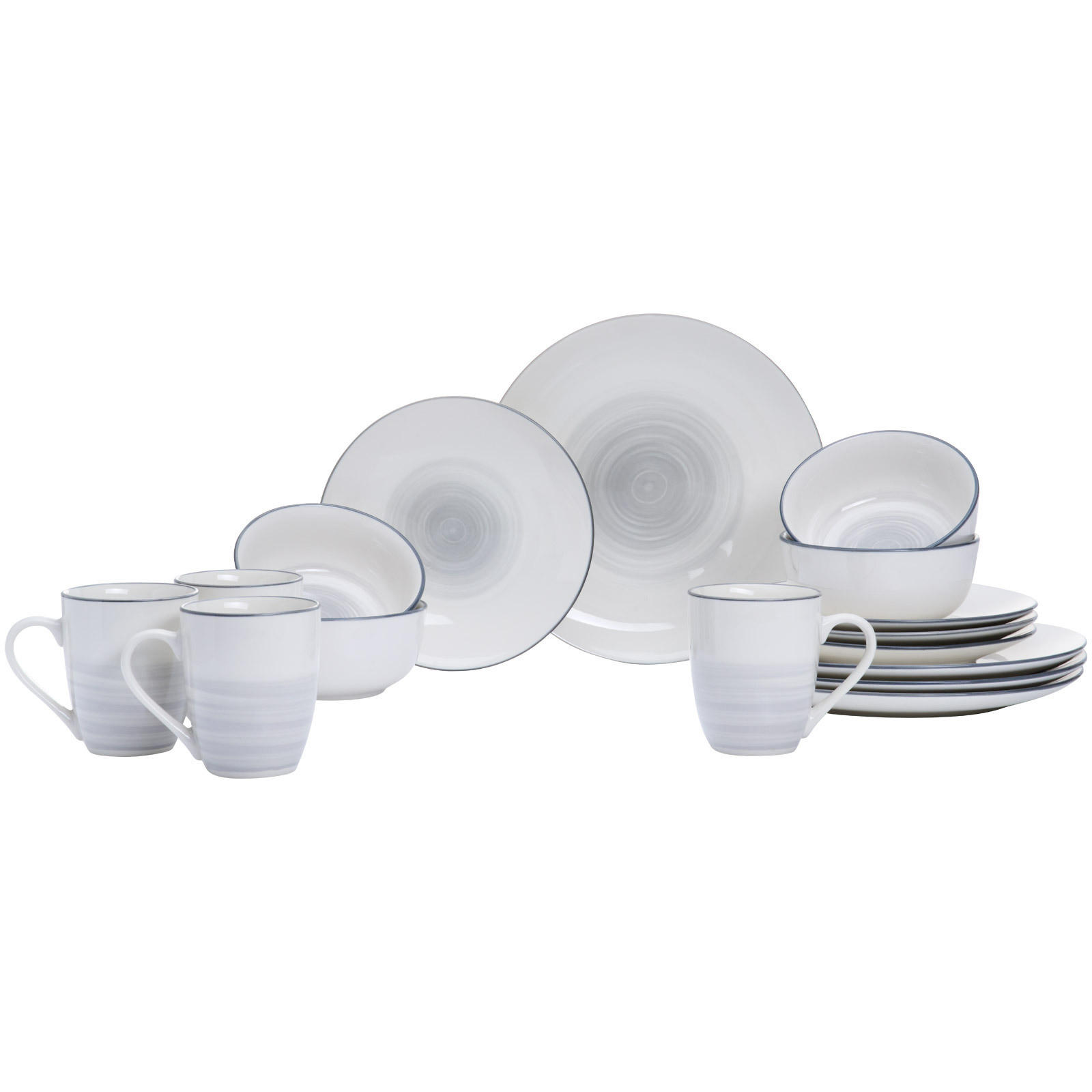 KOMBI SET Luna Grau 16-tlg. - Grau, Keramik (2/2/2cm) - Ritzenhoff Breker