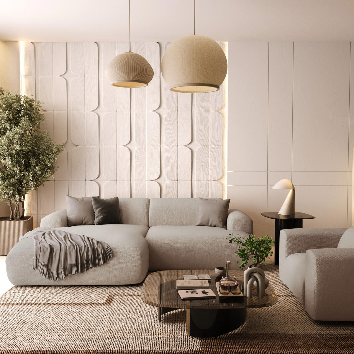 ECKSOFA LINKS Rastergewebe Beige 266cm - Beige, Textil (165/266cm) - Sia Home