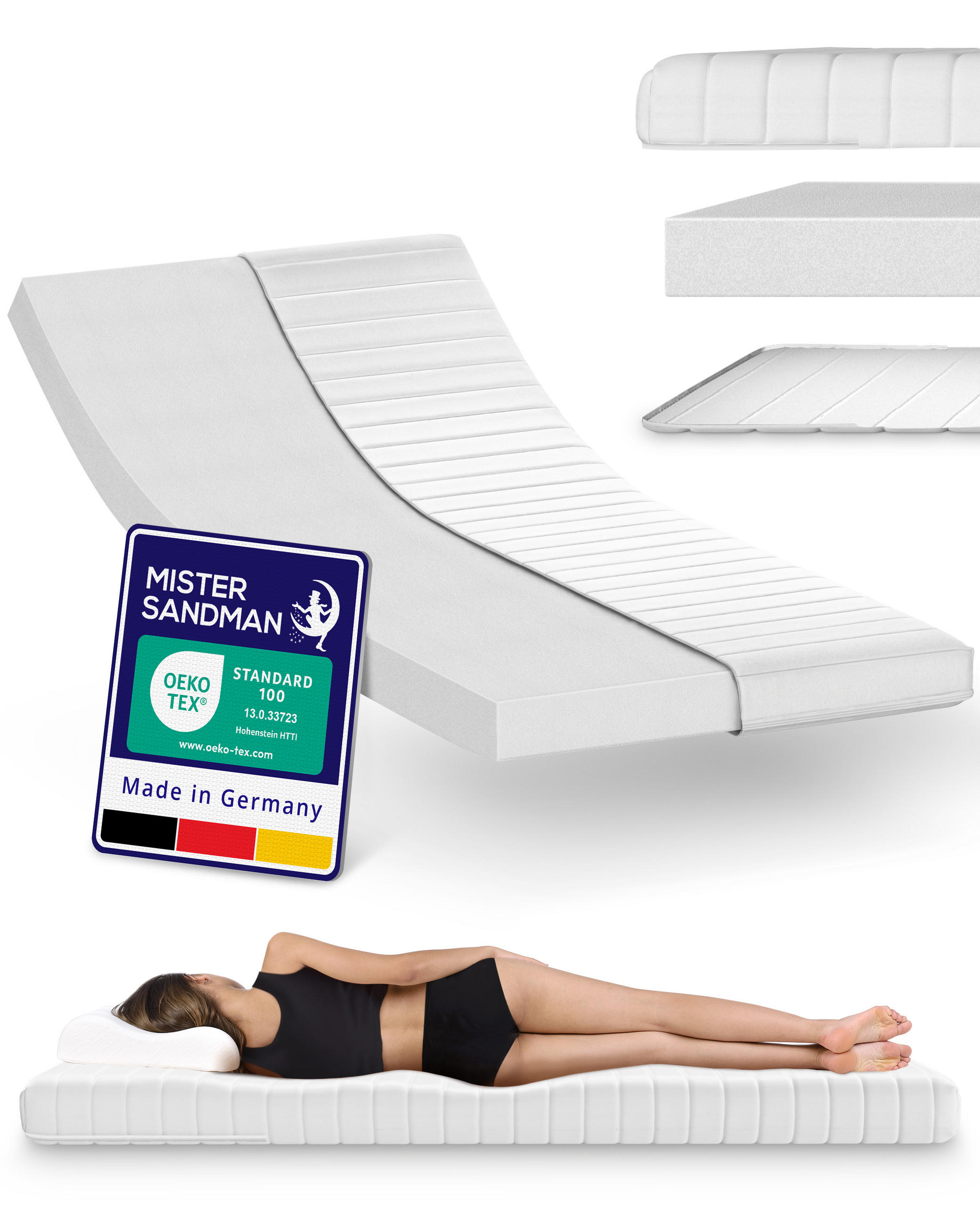 MATRATZE 90x200 H3 Kaltschaummatratze - Weiß, Textil (90/200cm) - Mister Sandman