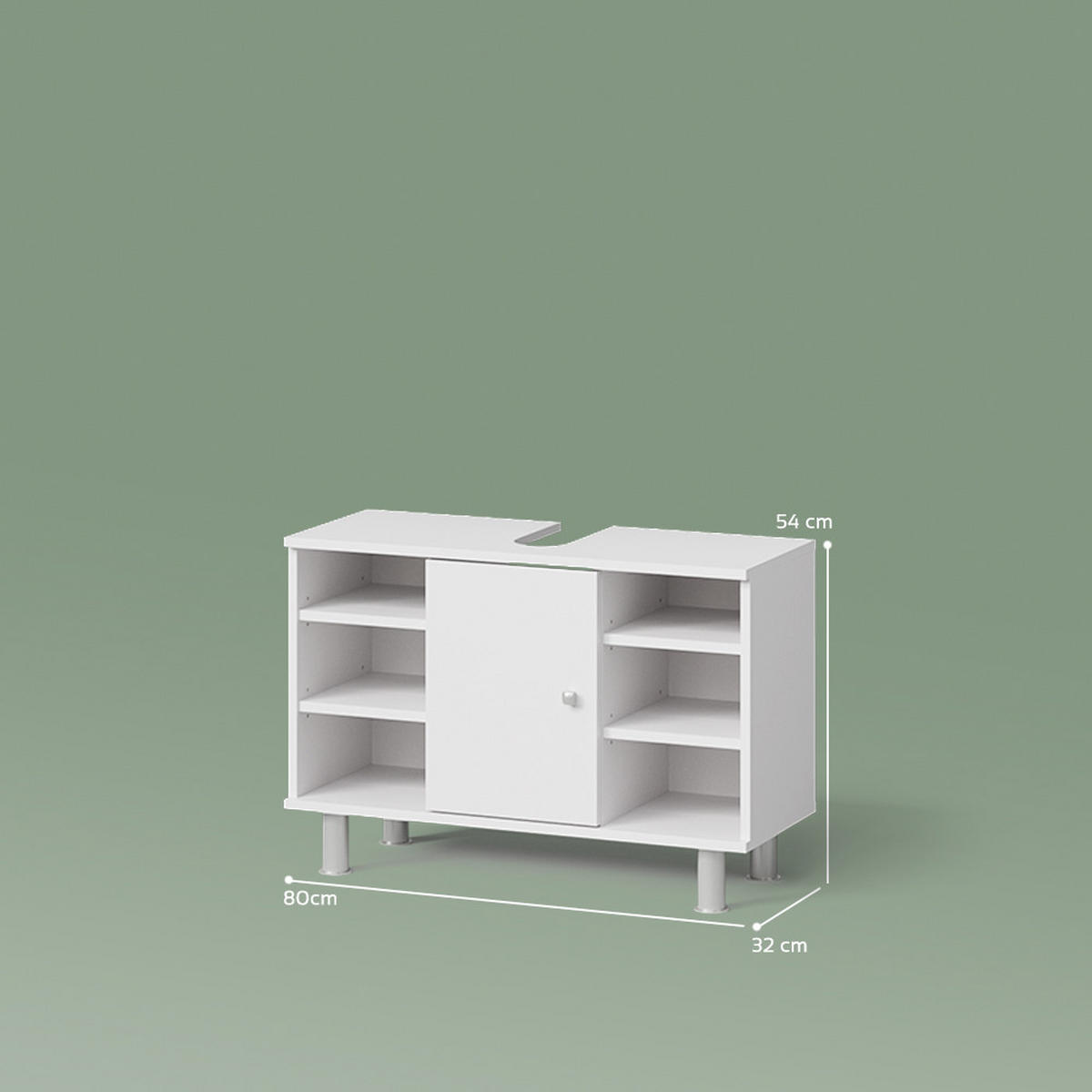WASCHBECKENUNTERSCHRANK Fucino Weiß 80 x 54 cm - Weiß, Holzwerkstoff (80/54/32cm) - Livinity®
