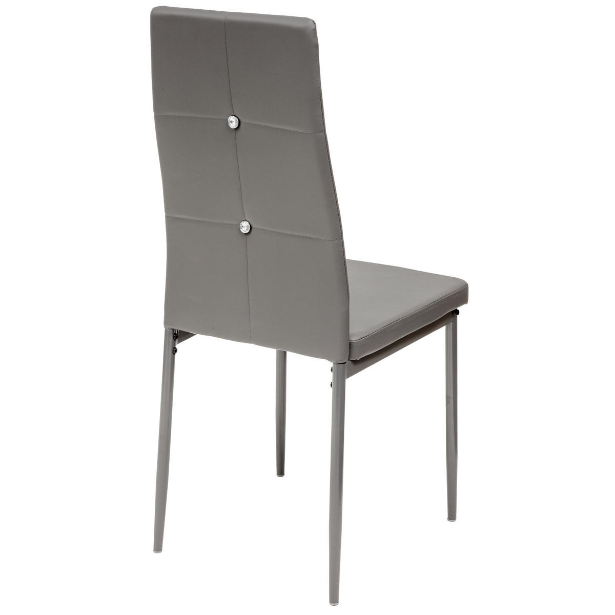 STUHL DIAMOND Lederimitat Metallbeine 4er Set Grau - Schwarz, Kunststoff/Metall (42/98/40cm) - Albatros