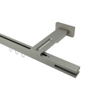 GARDINENSTANGE INNENLAUF Quadline (Multi) Diapo 260 cm (geteilt in 2 x 130 cm), 1-läufig, 20x20 mm Satin-Silber - Silberfarben, Metall (260cm) - INTERDECO