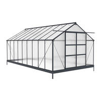 SELBSTTRAGENDES Gewächshaus - 303cm x 543cm - Polycarbonat - anthrazitgrau - IXORA - Anthrazit, Kunststoff (303/157/543cm) - Vente-Unique