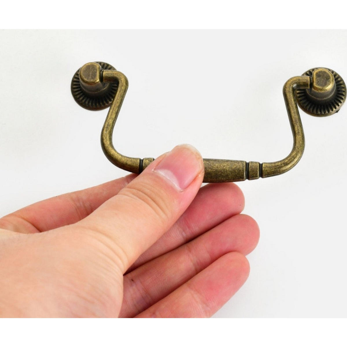 VINTAGE-GRIFF 2er-Set Bronze Zinklegierung 8,1 x 4,8 x 2 cm mit Bolzen - Bronzefarben, Metall (4.8/2/8.1cm) - MCBOSON