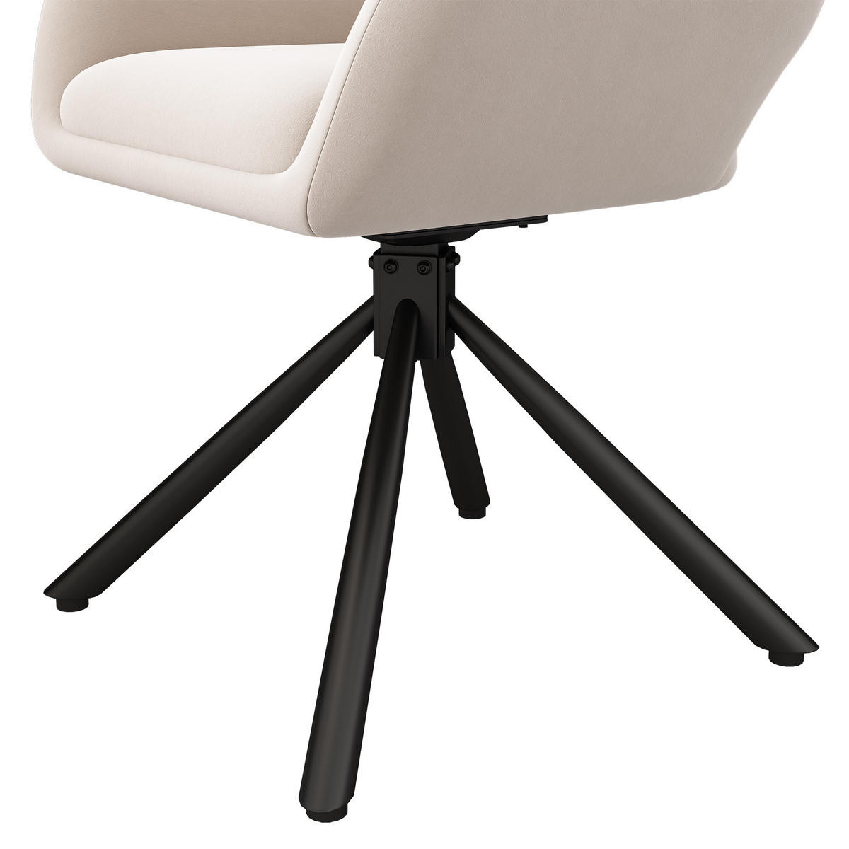ESSZIMMERSTUHL 2 Stück Drehbar Samt Beige, Armlehne Modern - Beige, Textil (50/80/60cm) - FLIEKS