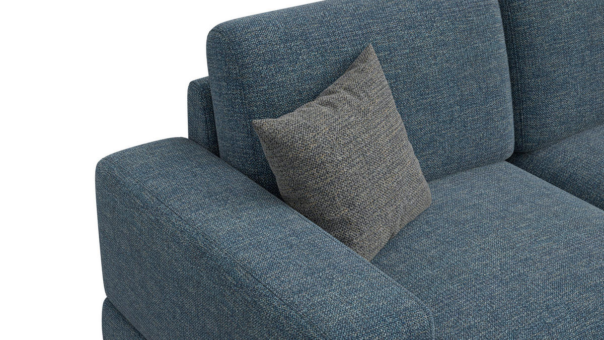ECKSOFA OTTO 4-Sitzer, marineblau - Blau/Schwarz, Holz/Textil (279/159cm) - Courtois Laville
