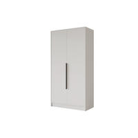 KLEIDERSCHRANK - PORTO - 102 - Weiß - Schwarz/Weiß, Holzwerkstoff (102/200/51cm) - ALTDECOR