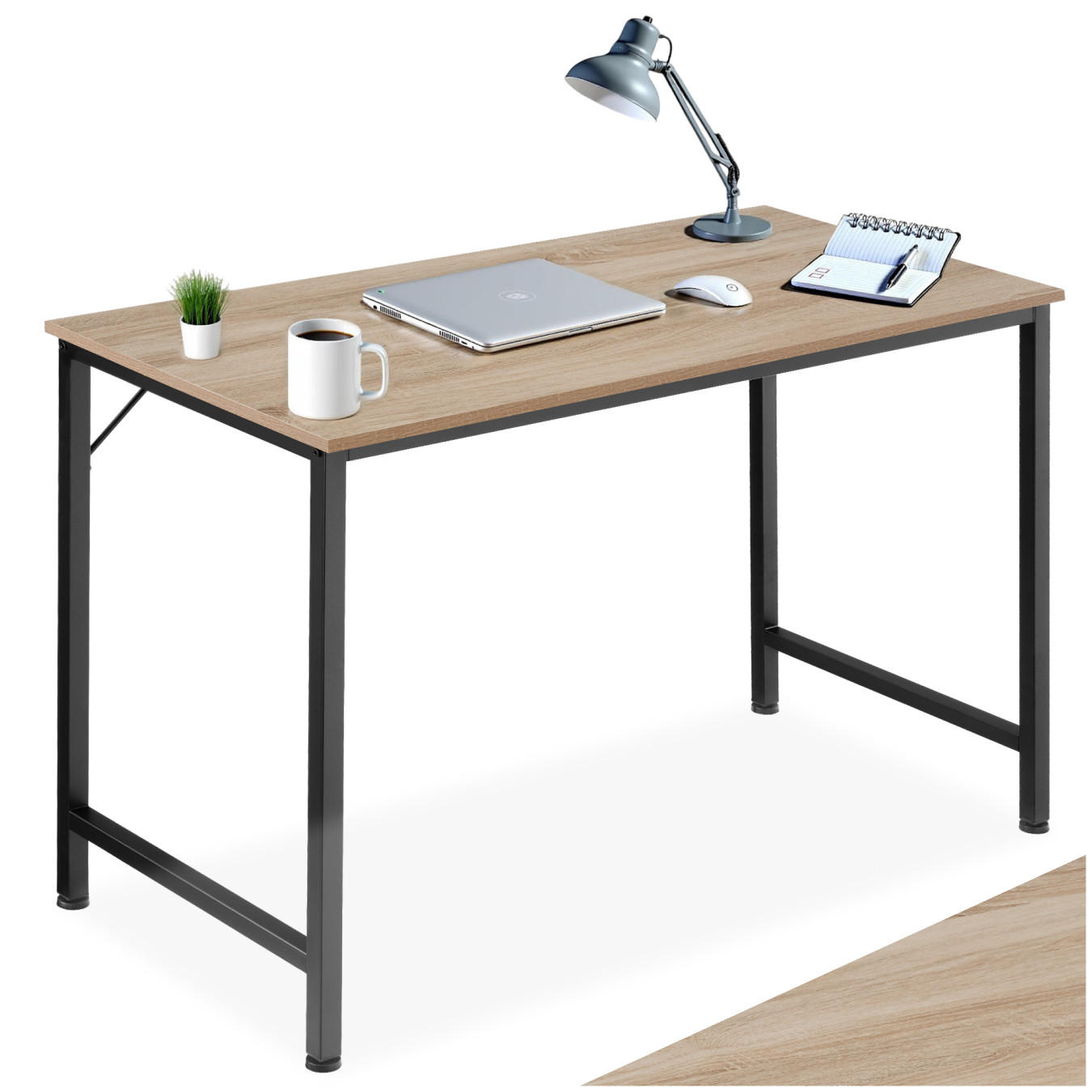 SCHREIBTISCH Jenkins, Höhe 75, 5 cm, Industrial Holz hell, Eiche Sonoma - Naturfarben, Holzwerkstoff (60/120/75.5cm) - tectake
