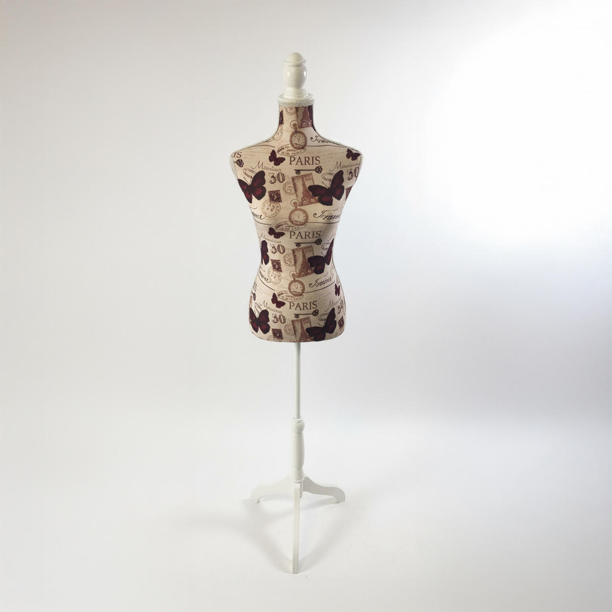 MANEKÝNKA - viacfarebná, drevo/textil (41/167/34cm) - Relaxdays