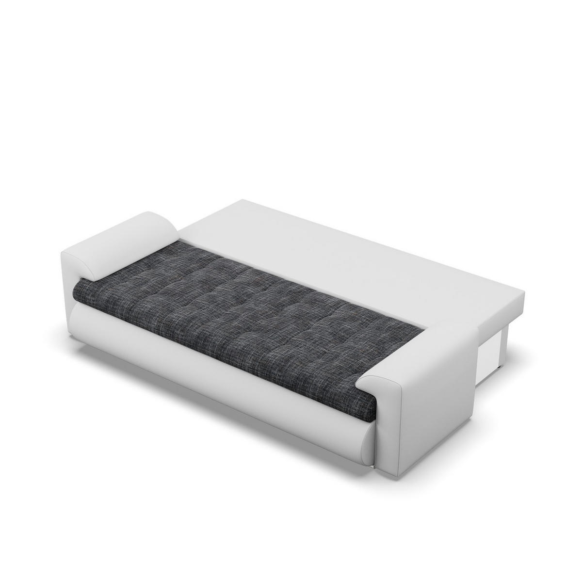 SOFA 3-SITZER MIT SCHLAFFUNKTION FORESTA, Schwarz + Grau - Schwarz/Grau, Textil (222/92/96cm)