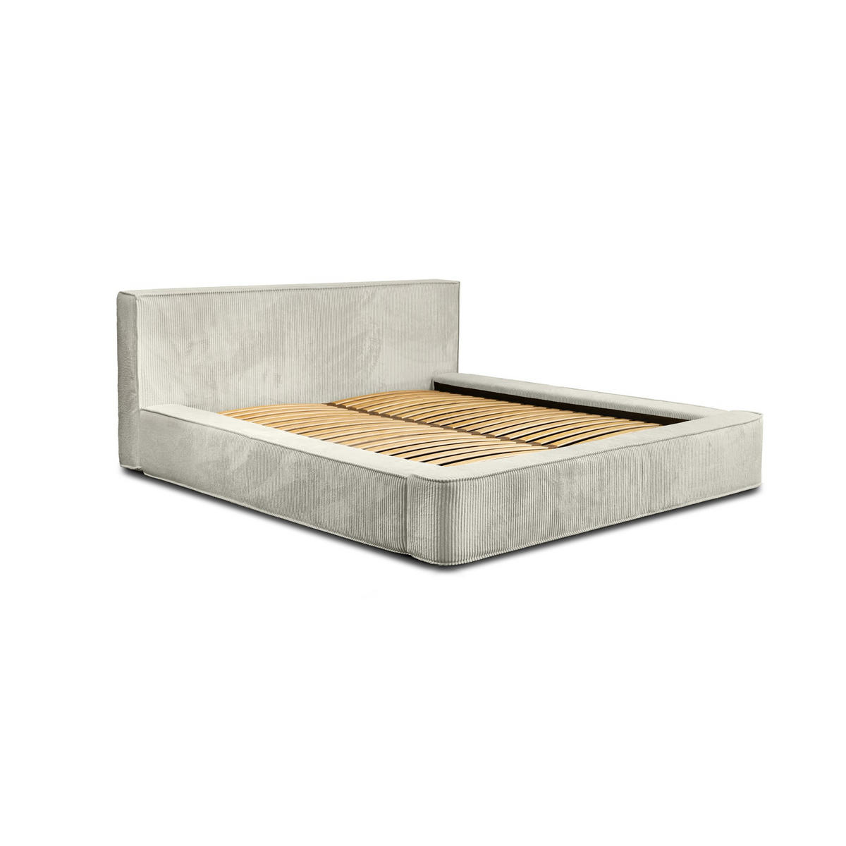 POLSTERBETT Modesto Stoff Lincoln - Creme, Holzwerkstoff/Textil (160/200cm) - Fun Möbel