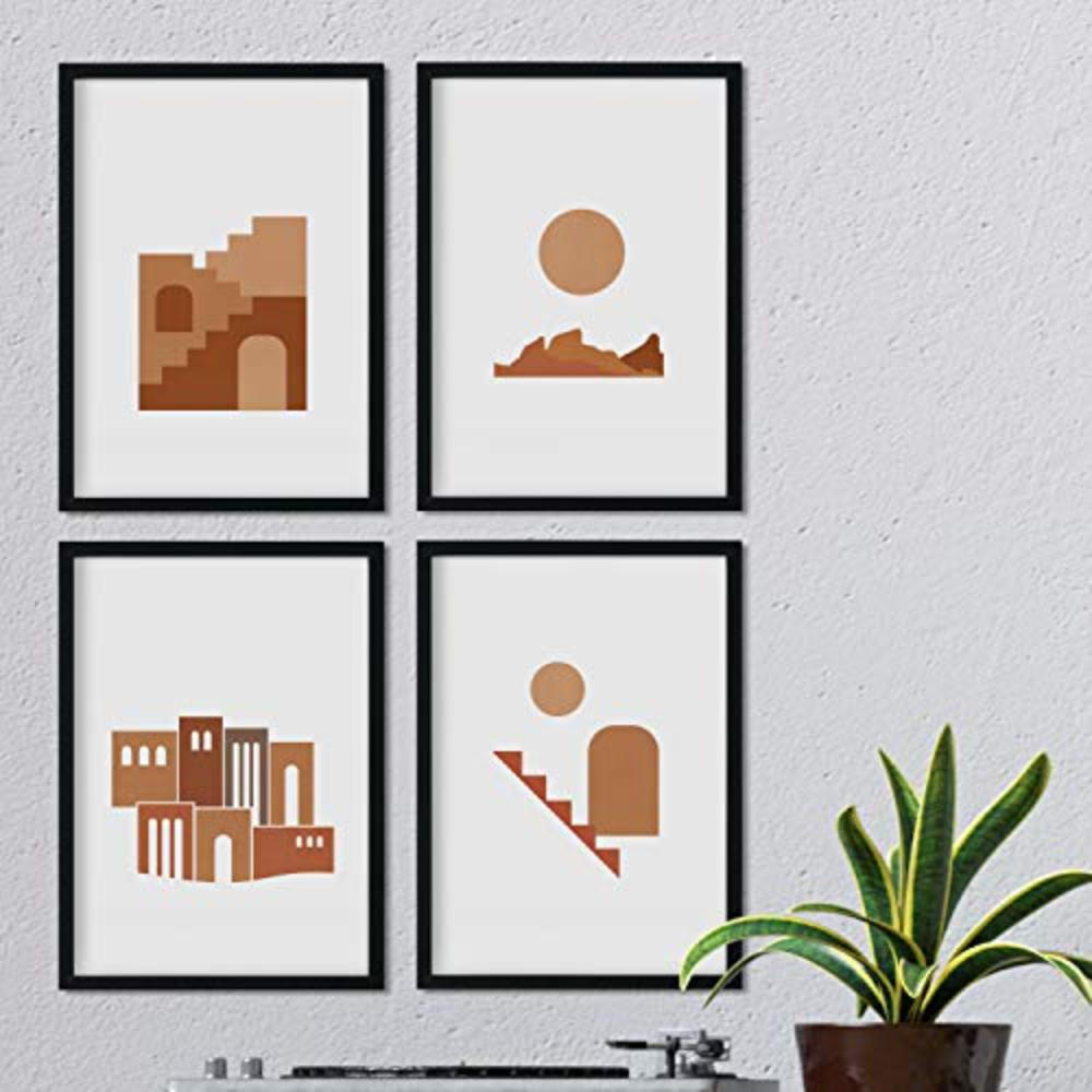 POSTER Set mit 4 Motiven aus Marokko, Sahara, Braun A4 Rahmenlos - Klar, Papier (29.7/3cm) - Nacnic