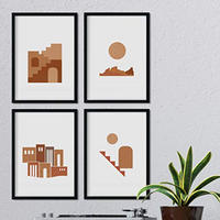 POSTER Set mit 4 Motiven aus Marokko, Sahara, Braun A4 Rahmenlos - Klar, Papier (29.7/3cm) - Nacnic