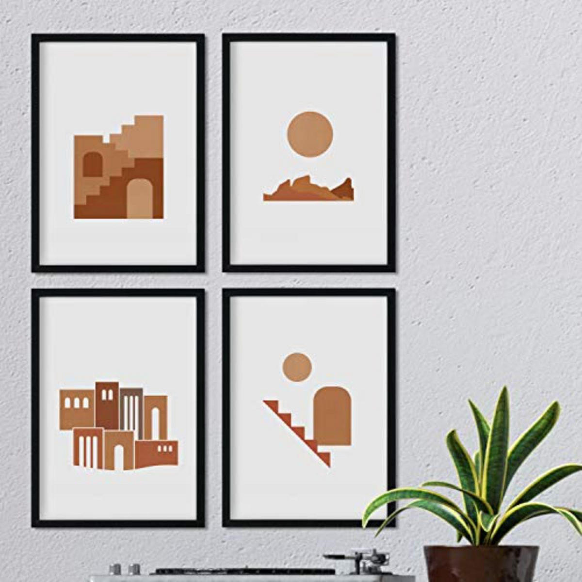 POSTER Set mit 4 Motiven aus Marokko, Sahara, Braun A4 Rahmenlos - Klar, Papier (29.7/3cm) - Nacnic