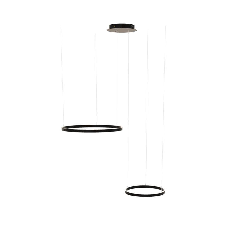 LED-HÄNGELEUCHTE 2er Ring Schwarz Ø 60 | 40cm - Schwarz, Metall (1.3/60/3.3cm) - s.luce