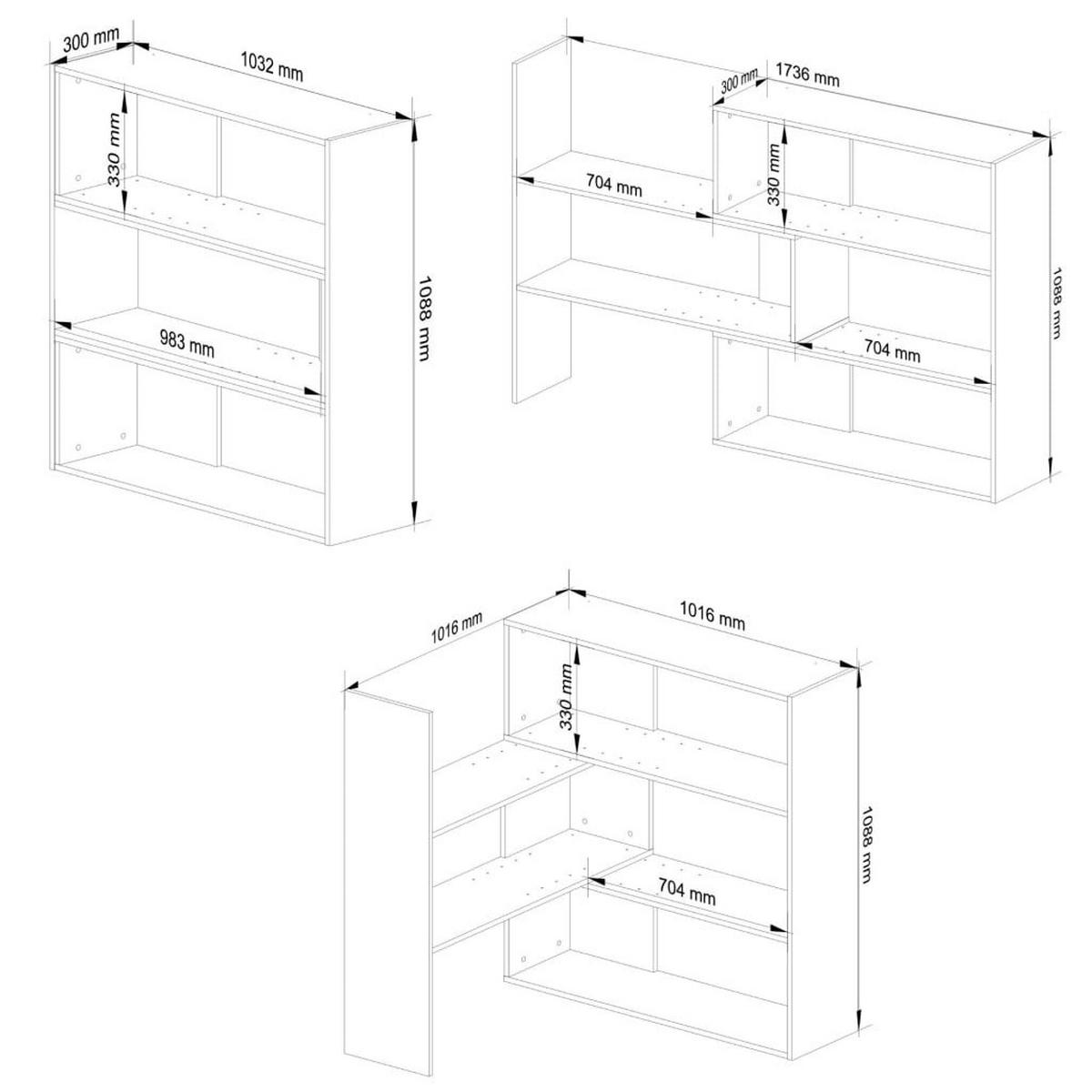 STANDREGAL Eiche Sonoma 109,3/173,6/30 - Sonoma Eiche, Holzwerkstoff (173.6/109.3/30cm) - RAUMHIRSCH FURNITURE