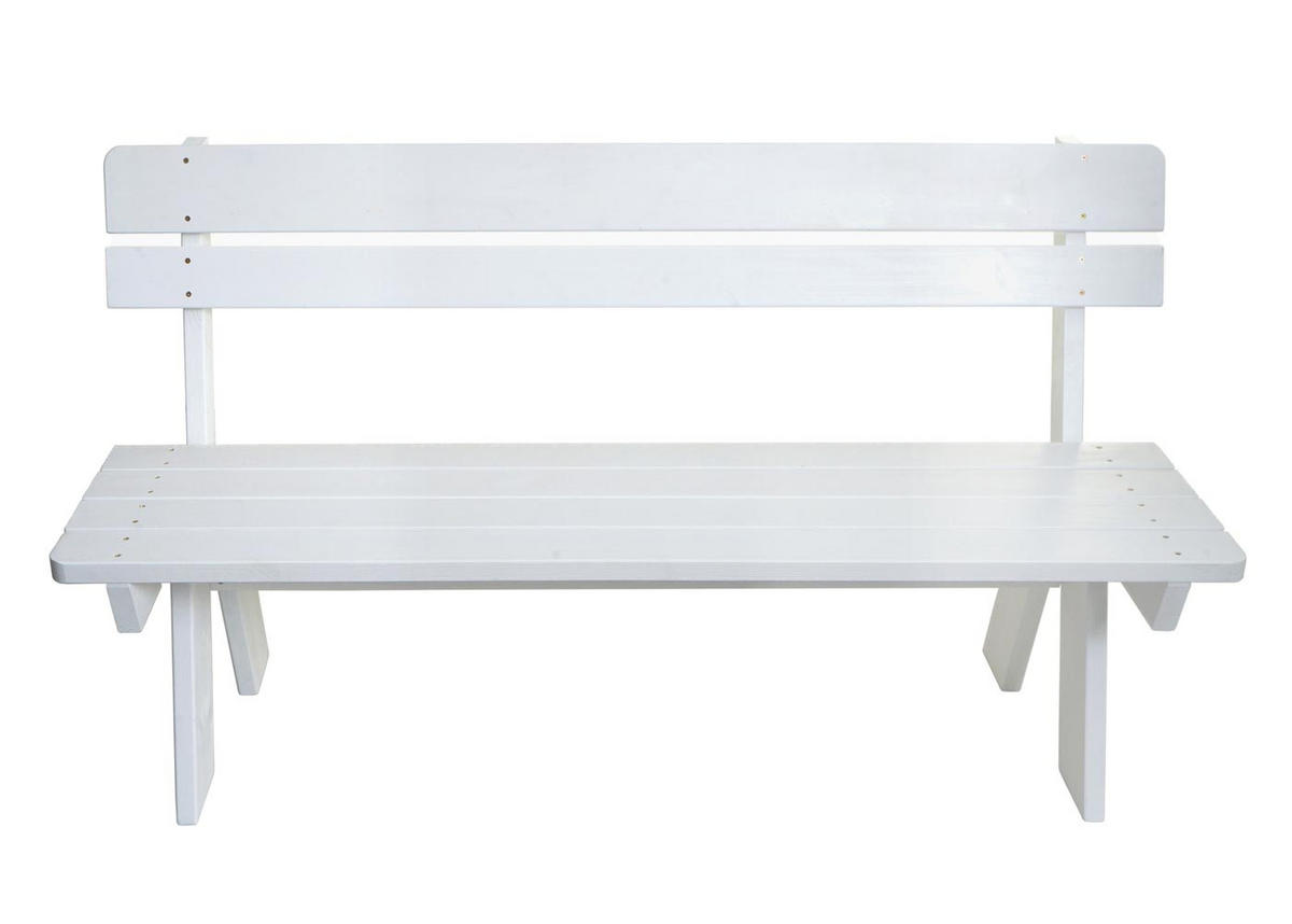 GARTENBANK Weiß - Weiß, Holz (148/86/54cm) - MCW