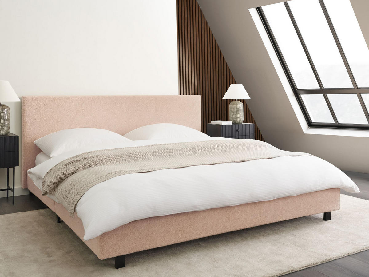 POLSTERBETT mit Lattenrost 180x200 cm Beige Albi - Beige, Textil (180/200cm) - Beliani
