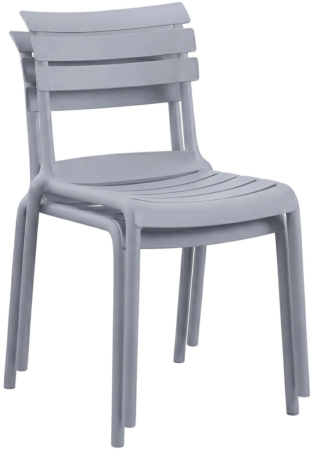 GARTENMÖBEL-SET Klara 2 Stühle 190x72x82cm Kunststoff Grau Balkonset - Grau, Kunststoff - DELUKE
