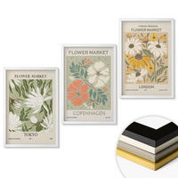 WANDBILDER 3er-Set - 40x60 cm Weißer Rahmen - Blumenmotive aus Städten auf der ganzen Welt - Weiß, Kunststoff (40/60cm) - ArtPrintCave